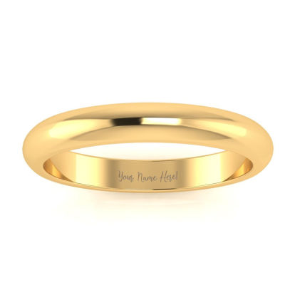 10K Yellow Gold 3MM Ladies and Mens Wedding Band, Size 14.5, Free Engraving